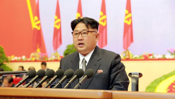 Líder norcoreano, Kim Jong-un durante el congreso del Partido de los Trabajadores de Corea - Sputnik Mundo