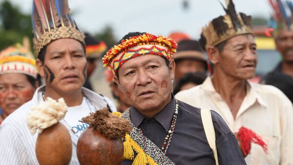 Unos 50 indígenas protestan contra Temer frente a la sede de la Presidencia en Brasil - Sputnik Mundo