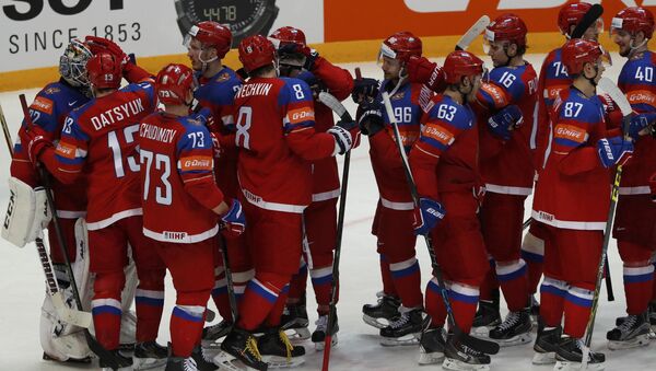 La selección rusa de hockey sobre hielo en el Mundial del 2016 - Sputnik Mundo
