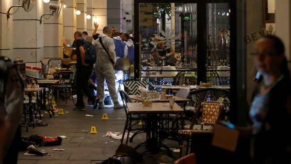 Lugar del atentado en la ciudad israelí de Tel Aviv - Sputnik Mundo