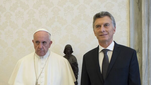 Papa Francisco y presidente de Argentina, Mauricio Macri (archivo) - Sputnik Mundo