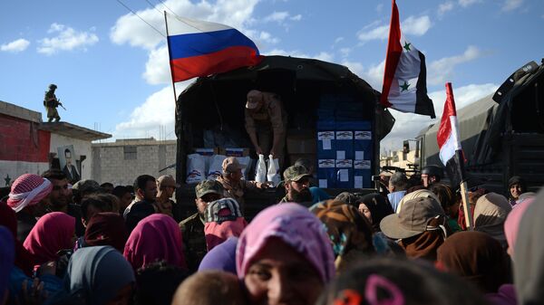 La ayuda humanitaria de Rusia para Siria (archivo) - Sputnik Mundo