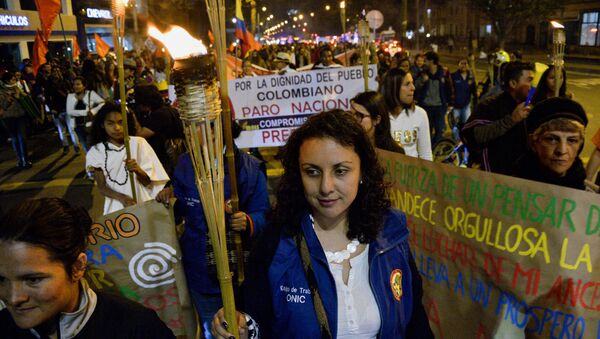 Marcha en Colombia (archivo) - Sputnik Mundo