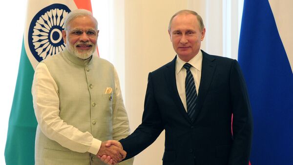 Primer ministro de la India, Narendra Modi, y presidente de Rusia, Vladímir Putin (archivo) - Sputnik Mundo