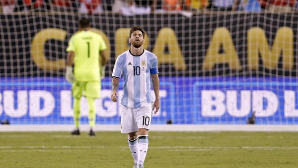 Lionel Messi, el delantero argentino, - Sputnik Mundo