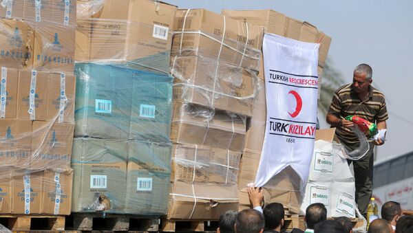 Ayuda humanitaria turca llega a Gaza - Sputnik Mundo