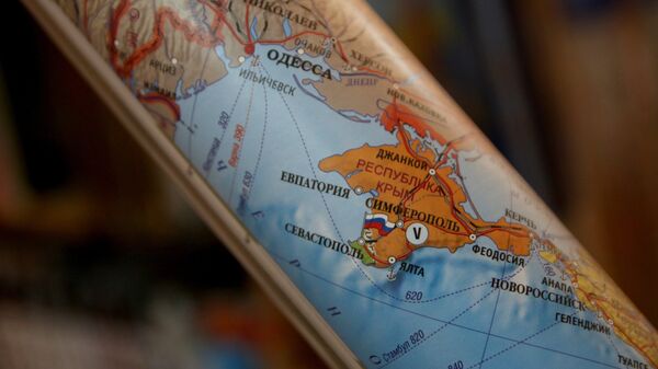 El mapa de Europa con la península rusa de Crimea - Sputnik Mundo