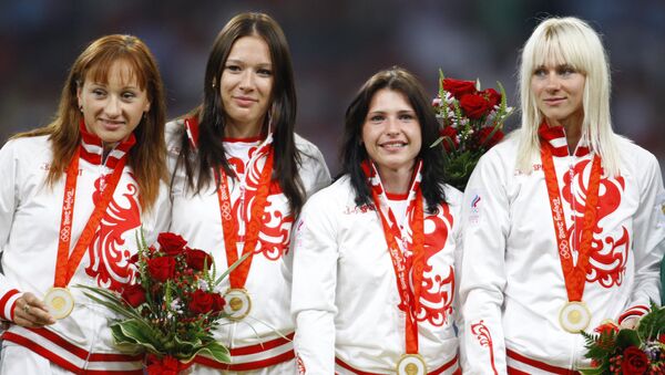 Selección rusa en los Juegos Olímpicos 2008 en Pekín en los relevos de 4 x 100 metros femenino - Sputnik Mundo