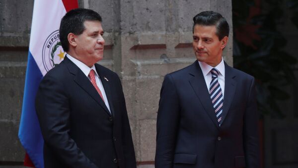 Presidente de Paraguay, Horacio Cartes, y presidente de México, Enrique Peña Nieto (archivo) - Sputnik Mundo