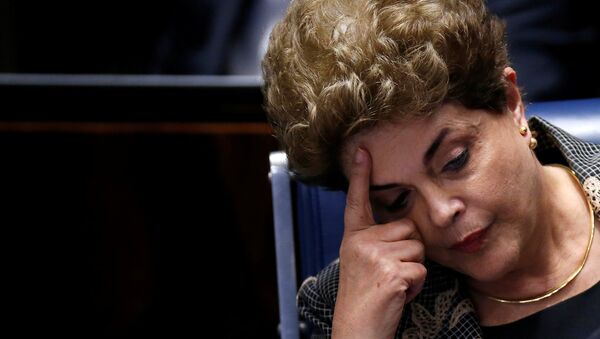 La presidenta suspendida de Brasil, Dilma Rousseff, durante su defensa en el Senado del país (Archivo) - Sputnik Mundo