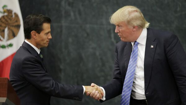 U.S. presidential nominee Trump and Mexico's President Pena Nieto shake hands in Mexico City - Sputnik Mundo