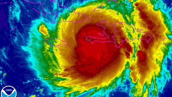 El huracán Matthew (imagen infrarroja) - Sputnik Mundo