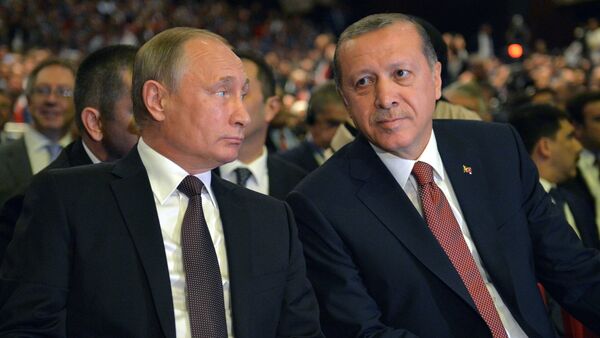 Vladímir Putin, presidente de Rusia, y Recep Tayyip Erdogan, presidente de Turquía - Sputnik Mundo
