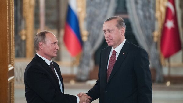 Los mandatarios de Rusia y Turquía - Sputnik Mundo