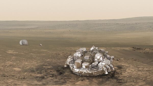 El módulo Schiaparelli en Marte (ilustración) - Sputnik Mundo