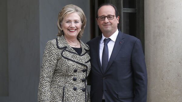 Hillary Clinton y Francois Hollande - Sputnik Mundo