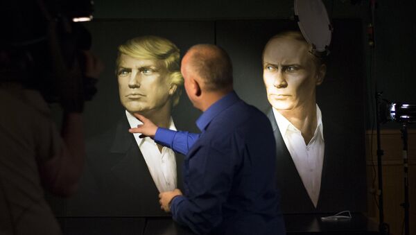 Retratos de Donald Trump y Vladímir Putin - Sputnik Mundo