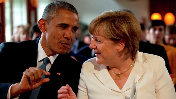Angela Merkel y Barack Obama durante la cumbre del G7 - Sputnik Mundo
