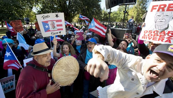 Manifestación en Washington DC por la liberación de Oscar López Rivera en octubre de 2016 - Sputnik Mundo