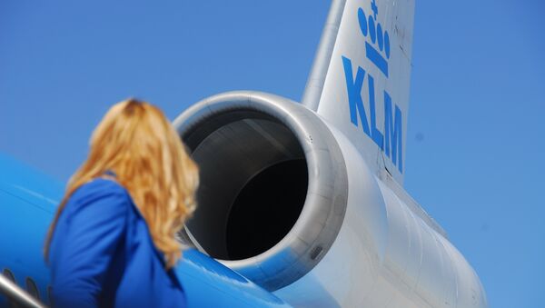 El motor del avión de la aerolínea KLM - Sputnik Mundo