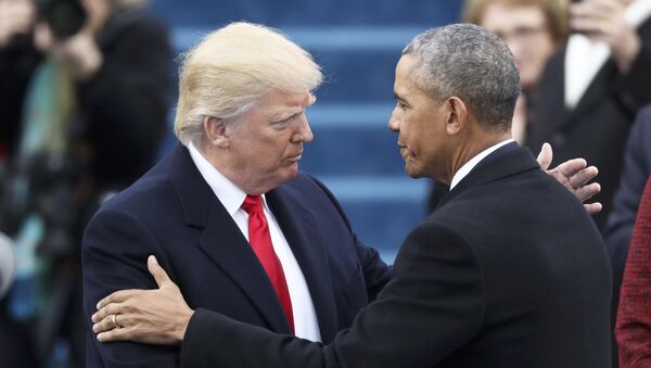 Barack Obama, presidente saliente de EEUU, con Donald Trump, presidente electo - Sputnik Mundo