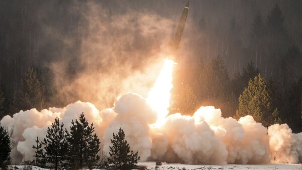 An exhibition missile launch from the Tochka-U tactical complex. (File) - Sputnik Mundo