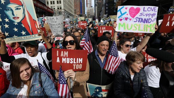 Marcha en Nueva York en apoyo a musulmanes - Sputnik Mundo