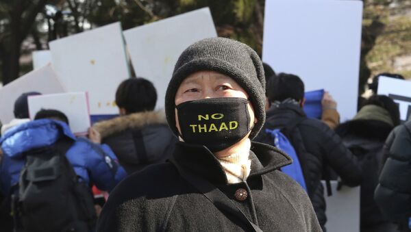 Protesta contra despliegue del THAAD en Corea del Sur - Sputnik Mundo