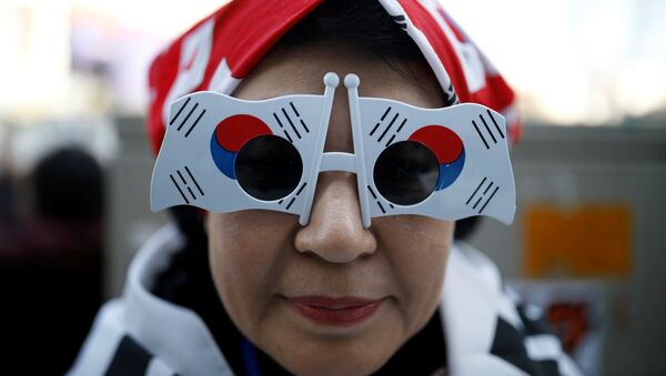 Las gafas en forma de banderas de Corea del Sur - Sputnik Mundo