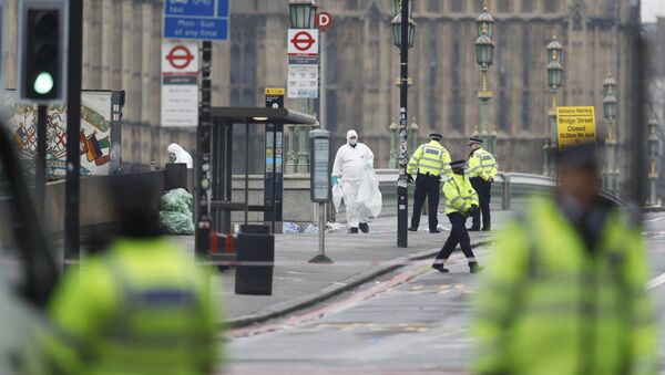 Policías en Londres tras el atentado - Sputnik Mundo