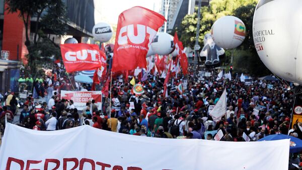 Manifestaciones contra reforma de la seguridad social en Brasil - Sputnik Mundo