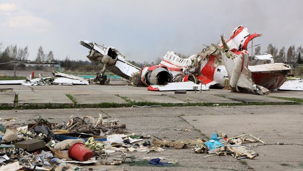 Restos del avión polaco Tu-154 siniestrado en la región rusa de Smolensk - Sputnik Mundo