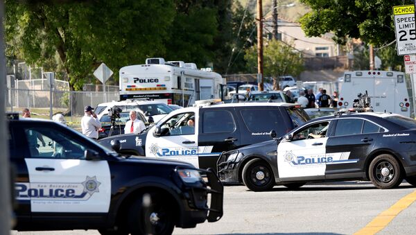 Policía en San Bernardino - Sputnik Mundo
