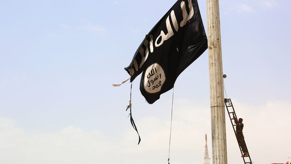 La bandera de Daesh en Siria (archivo) - Sputnik Mundo