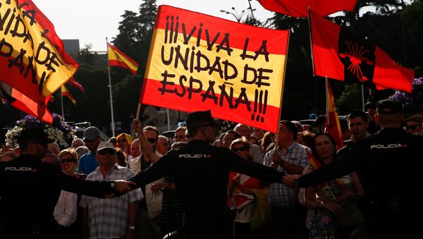 Protestas en Madrid, España - Sputnik Mundo