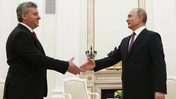 Vladímir Putin, presidente de Rusia, y su homólogo macedonio, Gjorge Ivanov - Sputnik Mundo