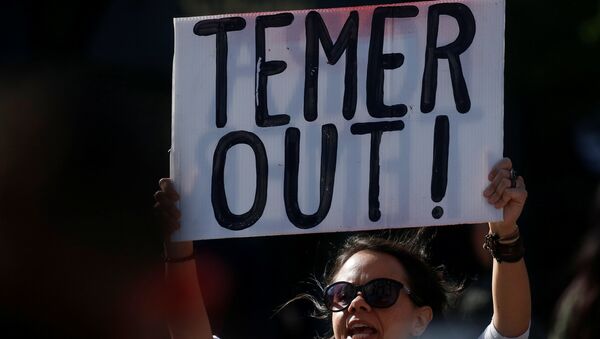 Protesta contra Michel Temer, presidente de Brasil - Sputnik Mundo