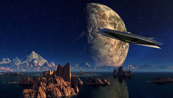 Nave espacial se acerca a un planeta (imagen referencial) - Sputnik Mundo