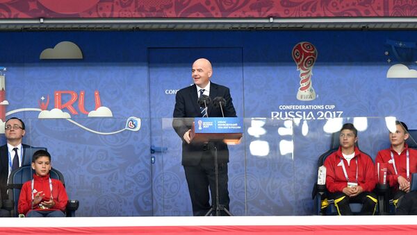 Gianni Infantino, el presidente de la FIFA, en la ceremonia de apertura de la Copa Confederaciones 2017 - Sputnik Mundo