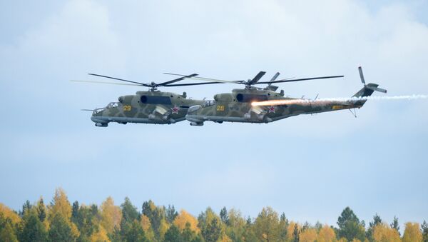 Helicópteros rusos Mi-24 (archivo) - Sputnik Mundo