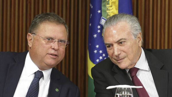 Ministro de Agricultura de Brasil, Blairo Maggi, y presidente de este país, Michel Temer - Sputnik Mundo