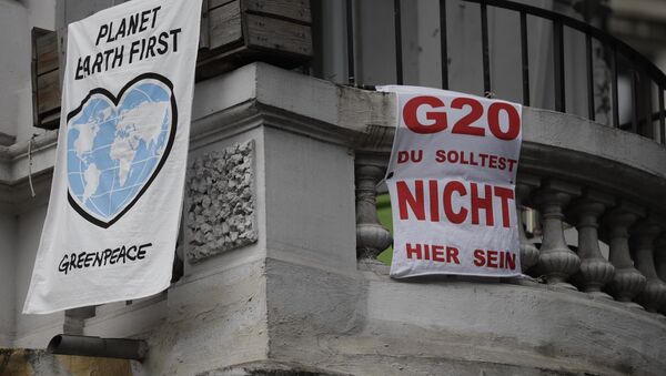Protestas contra la cumbre del G20 en Hamburgo - Sputnik Mundo