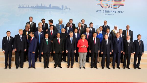 Los líderes de la cumbre del G20 en Hamburgo - Sputnik Mundo