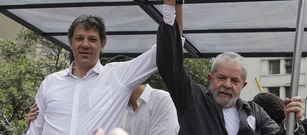Exalcalde del municipio de São Paulo, Fernando Haddad, y expresidente brasileño, Luiz Inácio Lula da Silva Exalcalde del municipio de São Paulo, Fernando Haddad, y expresidente brasileño, Luiz Inácio Lula da Silva - Sputnik Mundo