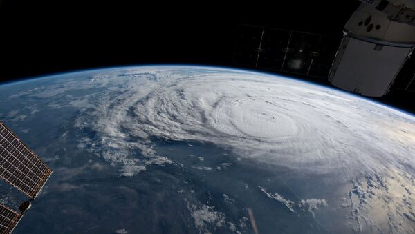 El huracán Harvey visto desde el espacio (archivo) - Sputnik Mundo