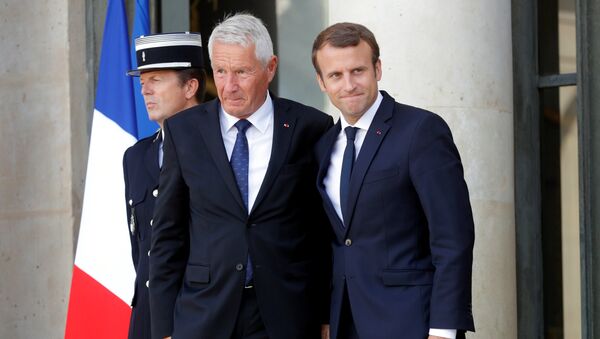 El secretario general del Consejo de Europa, Thorbjorn Jagland, y el presidente de Francia, Emmanuel Macron - Sputnik Mundo