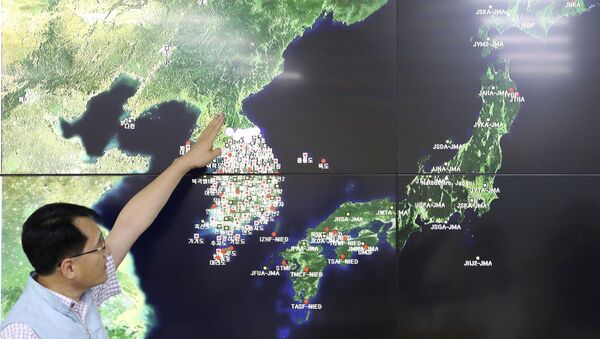 Lugar del ensayo nuclear de Corea del Norte en el mapa - Sputnik Mundo