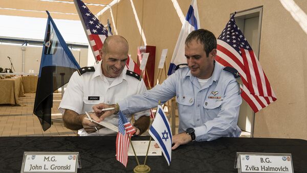 La inauguración de la base militar conjunta de Israel y EEUU - Sputnik Mundo