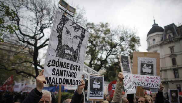 Protestas contra la desaparición del activista argentino Santiago Maldonado  (archivo) - Sputnik Mundo