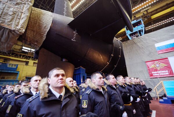 La ceremonia de botadura del submarino de misiles Príncipe Vladímir La ceremonia de botadura del submarino de misiles Príncipe Vladímir - Sputnik Mundo